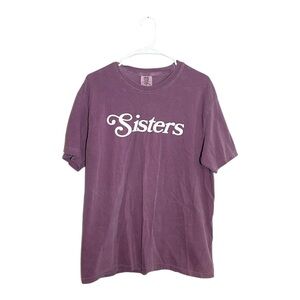 Comfort Colors Sisters Purple Graphic T-Shirt Size Large‎